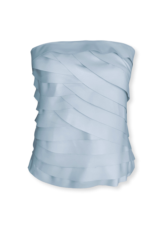 top de couro em camadas, top de couro, top ondas